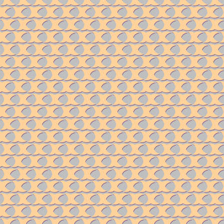 Asymmetrical gray and yellow seamless pattern with letter x. Abstract vector half-moon. Colorful artistic illustration for fabric design, wallpaper, decorative paper, web design, background.のイラスト素材