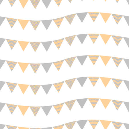 Colorful geometric seamless pattern with triangles. Abstract vector pyramids. Festive artistic illustration for fabric design, wallpaper, decorative paper, web design, background, postcard.のイラスト素材