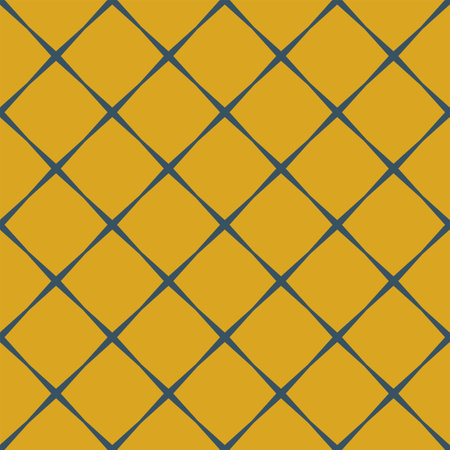 Geometric blue and yellow seamless pattern with rhombs. Abstract vector diamond net. Colorful artistic illustration for fabric design, wallpaper, decorative paper, web design, templates, postcard.のイラスト素材