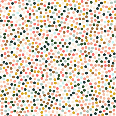 Colorful geometric seamless pattern with circles. Abstract vector confetti dots. Colorful artistic illustration for fabric design, wallpaper, decorative paper, web design, background, postcards.のイラスト素材