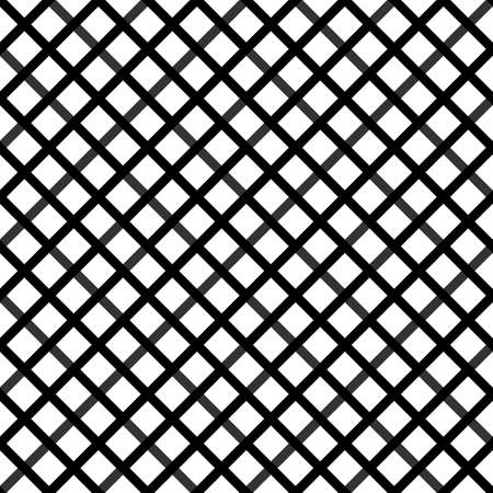 Geometric black and white seamless pattern with rhombs. Abstract vector diamond net. Monochrome artistic illustration for fabric design, wallpaper, decorative paper, web design, background.のイラスト素材