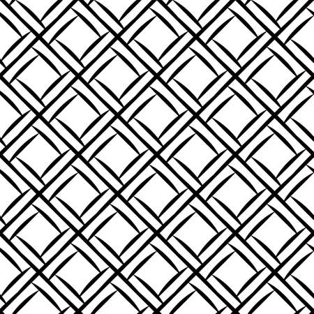 Black and white geometric seamless pattern with artistic lines. Abstract vector grunge. Monochrome traditional illustration for fabric design, wallpaper, decorative paper, web design, background.のイラスト素材