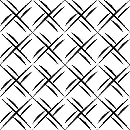 Black and white geometric seamless pattern with artistic lines. Abstract vector grunge. Monochrome traditional illustration for fabric design, wallpaper, decorative paper, web design, background.のイラスト素材