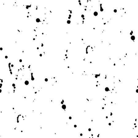 Vector grunge black and white seamless pattern with hand drawn texture spray spots. Monochrome artistic illustration for fabric design, wallpaper, decorative paper, web design, background, postcard.のイラスト素材