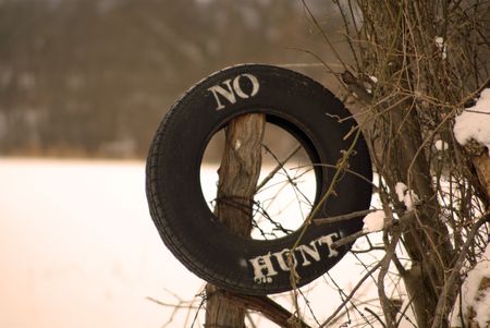 No Hunting Sign            の写真素材