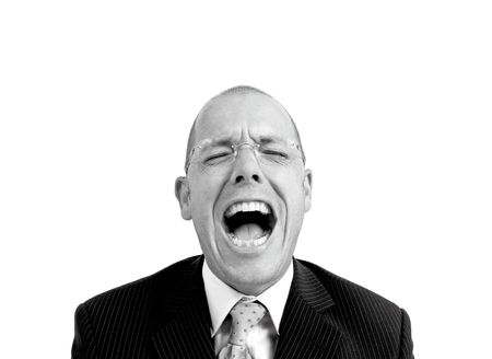 Manager with open mouthの写真素材