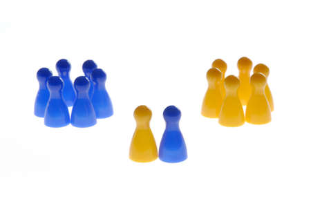 Play figures with symbol content for the businessの写真素材