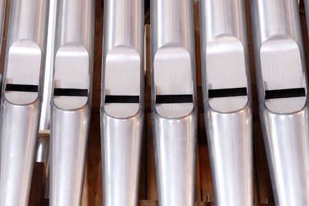 Organ pipes inside a churchの写真素材