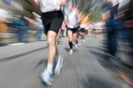 Marathon racer. Blur from the original shotの写真素材