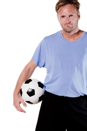 Soccer player. Full isolated studio pictureの写真素材