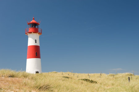 Small lighthouse on the island sylt, germanyの写真素材