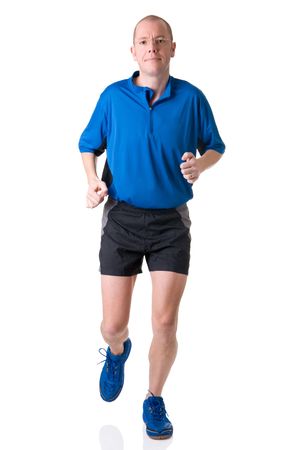 Full isolated picture of a caucasian running manの写真素材