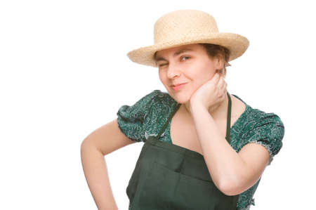 Full isolated studio picture from a gardenerの写真素材