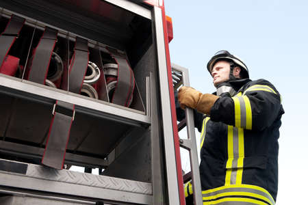 Picture from a young and successful firefighter at work