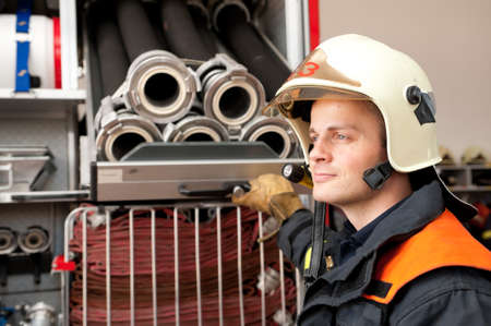 Picture from a young and successful firefighter at work