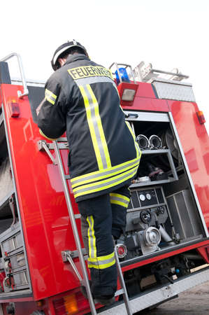 Picture from a young and successful firefighter at work