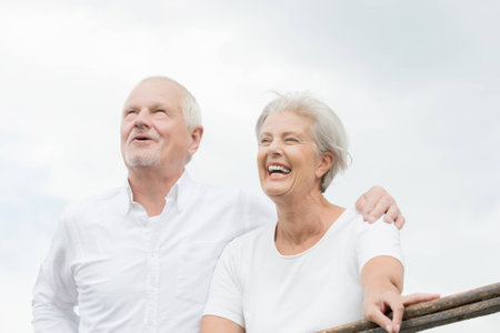 Active and happy senior coupleの写真素材