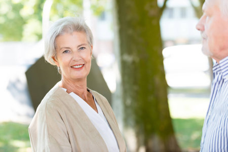 Active and happy senior coupleの写真素材