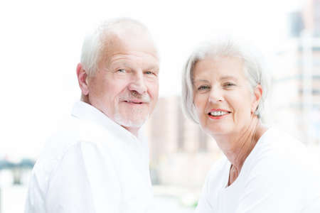 Active and happy senior coupleの写真素材