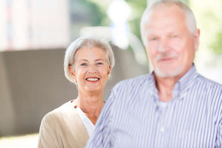 Active and happy senior coupleの写真素材