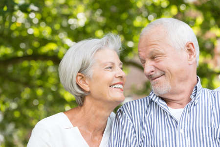 Active and happy senior coupleの写真素材