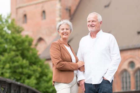 Active and happy senior coupleの写真素材