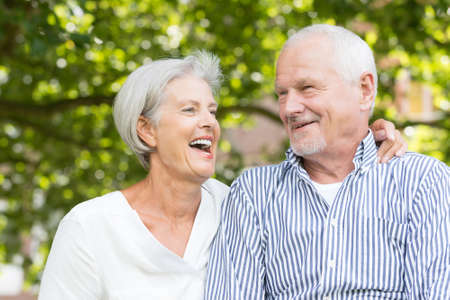 Active and happy senior coupleの写真素材