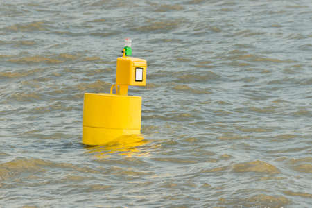 Postbox on the water (elbe, germany)の写真素材