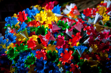Colorful paper flower in Hue city Vietnamの写真素材