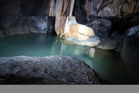 Nice dark cave in Quang Binh province central Vietnamの写真素材