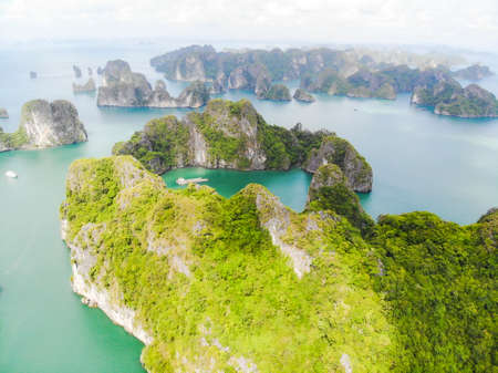 Nice island in Ha Long bay quang ninh province northern Vietnamの写真素材