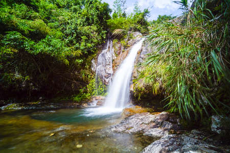 Nice waterfall in Binh Lieu district Quang Ninh province northern Vietnam
