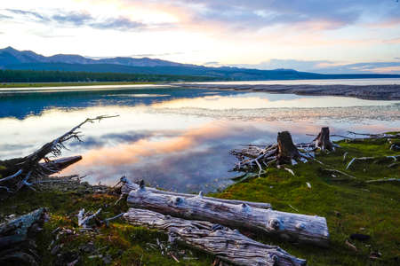 Nice Khovsgol lake in Mongoliaの写真素材