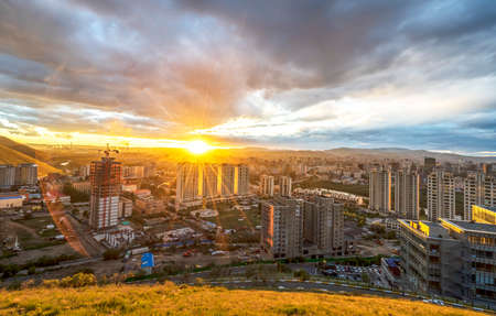 Nice capital Ulan Bator in Mongoliaの写真素材