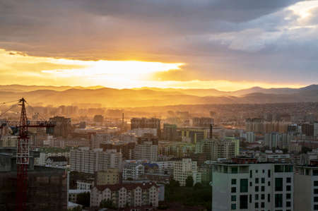 Nice capital Ulan Bator in Mongoliaの写真素材