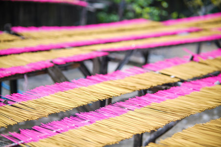 Drying insence in the yard Mekong Delta southern Vietnamの写真素材