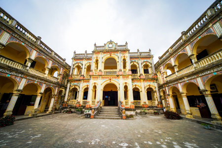 Hoang A Tuong ancient building in Bac Ha town northern Vietnamのeditorial素材