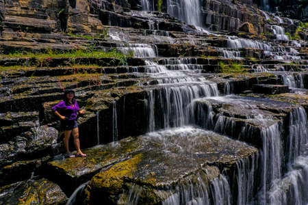 Nice Pongour waterfall in Lam Dong province southern Vietnamの写真素材