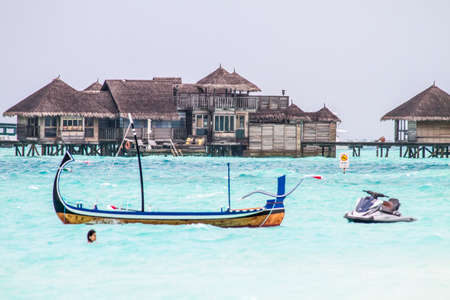 Nice white sand beach in Maldives India oceanの写真素材