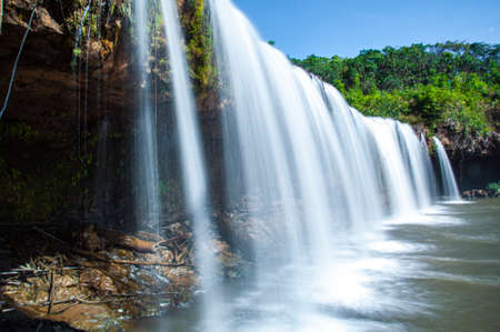 Dak Mai waterfall in Binh Phuoc province southern Vietnamの写真素材