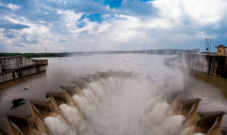 Phuoc Hoa dam in Binh Duong province southern Vietnamの写真素材