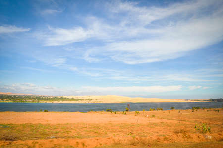 Bau Trang lake in Binh Thuan province central Vietnamの写真素材