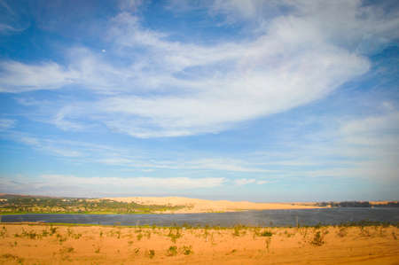 Bau Trang lake in Binh Thuan province central Vietnamの写真素材
