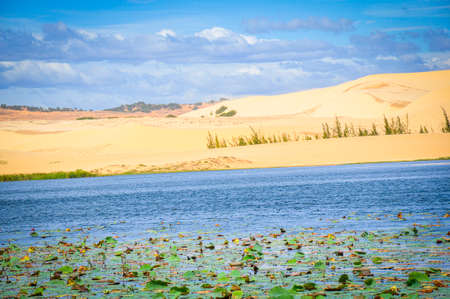 Bau Trang lake in Binh Thuan province central Vietnamの写真素材
