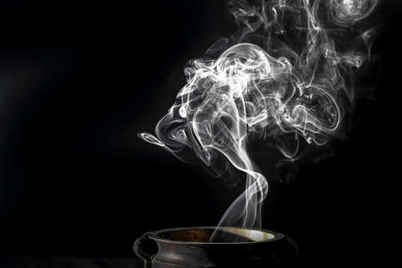 Smoking photography in houseの写真素材