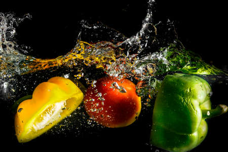 Splash water photography in houseの写真素材