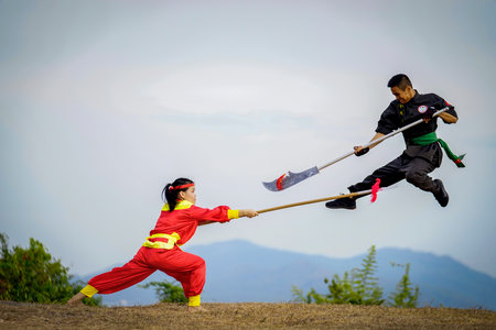Binh Dinh traditional martial in Binh Dinh province central Vietnamのeditorial素材