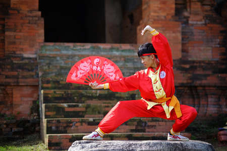 Binh Dinh traditional martial in Binh Dinh province central Vietnamのeditorial素材