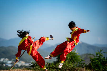 Binh Dinh traditional martial in Binh Dinh province central Vietnamのeditorial素材