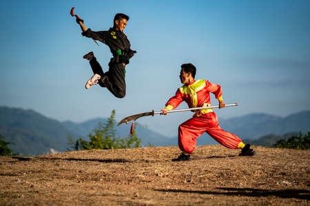 Binh Dinh traditional martial in Binh Dinh province central Vietnamのeditorial素材
